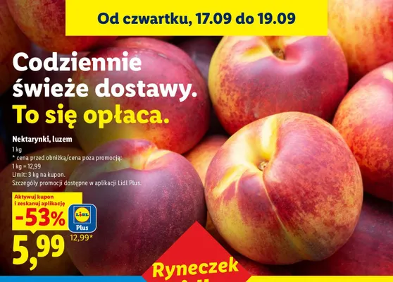 Nektarynki luzem promocja w Lidl