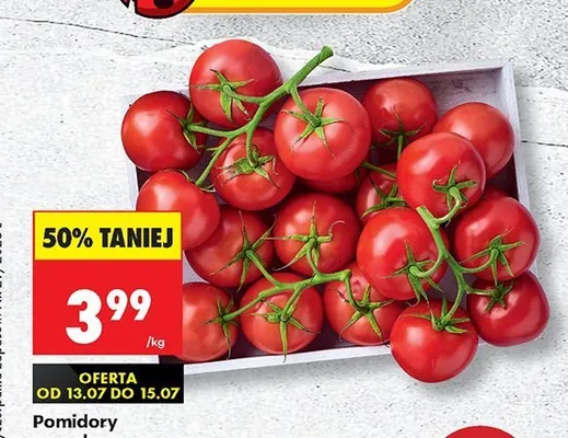 Pomidory na gałązce na wagę promocja w Biedronka