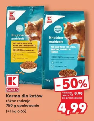 Karma dla kotów K-Classic Knabber-mahlzeit z rybą promocja w Kaufland