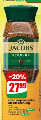 Kawa rozpuszczalna Jacobs Krönung promocja w Dino