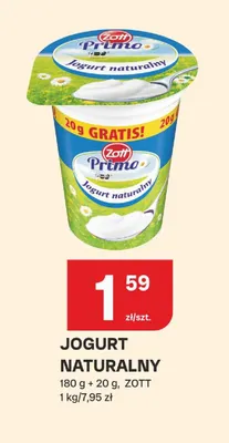 Jogurt naturalny Zott Primo promocja w Chorten