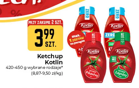 Ketchup Kotlin Zero Łagodny promocja w Społem Częstochowa