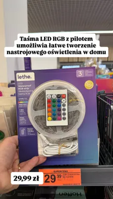 Taśma LED RGB wodoodporna z pilotem 5m promocja w Biedronka
