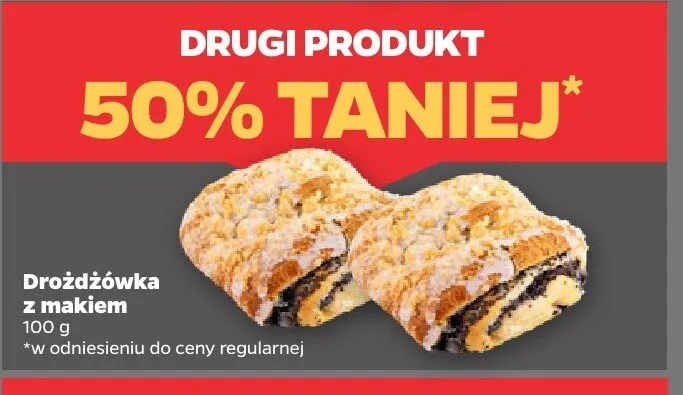 Drożdżówka z makiem promocja w Netto