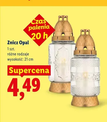 Znicz Opal 21 cm promocja w Lidl
