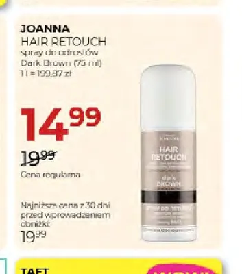 Spray do odrostów Joanna Hair Retouch Dark Brown promocja w Drogerie Jawa