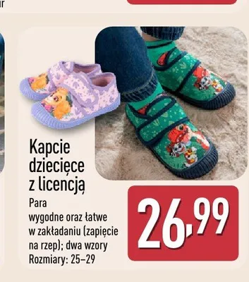 Kapcie dziecięce z licencją promocja w Aldi