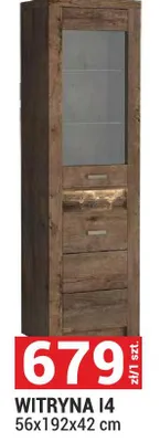 Witryna I4 System Indianapolis kolor jesion ciemny 56x192x42cm promocja w Merkury Market