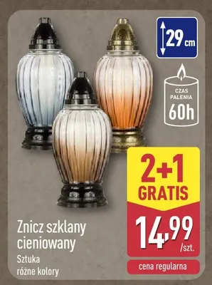 Znicz szklany cieniowany promocja w Aldi