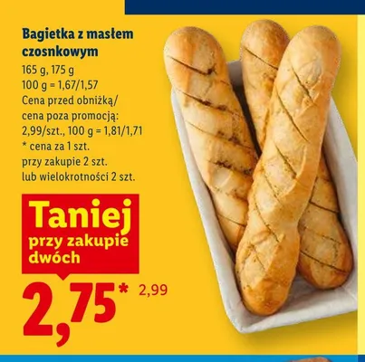 Bagietka z masłem czosnkowym promocja w Lidl