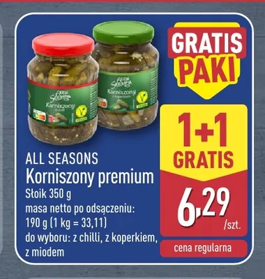 Korniszony premium z koperkiem All Seasons promocja w Aldi