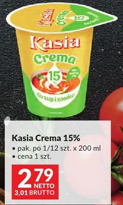 Śmietana Kasia Crema 15% do zup i sosów promocja w Makro
