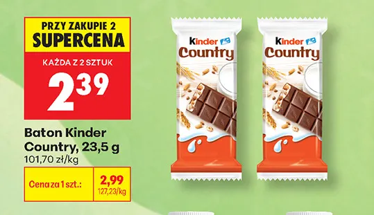 Baton Kinder Country promocja w Biedronka