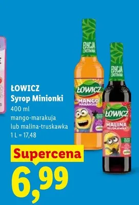 Syrop Łowicz Minionki mango-marakuja promocja w Lidl