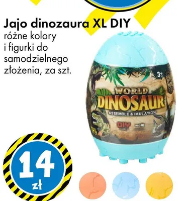 Jajo dinozaura XL DIY różne kolory i figurki do samodzielnego złożenia promocja w Tedi