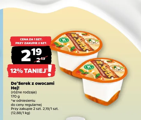 Serek z owocami Hej! De'Serek promocja w Netto