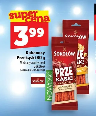 Kabanosy Przekąski Sokołów promocja w TOPAZ