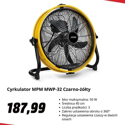Cyrkulator MPM MWP-32 Czarno-żółty promocja w Media Markt