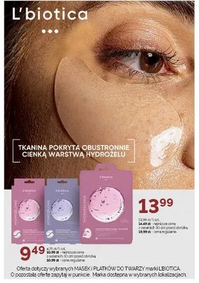Płatki pod oczy L'biotica promocja w Super-Pharm