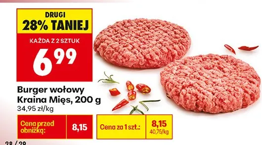 Burger wołowy promocja w Biedronka