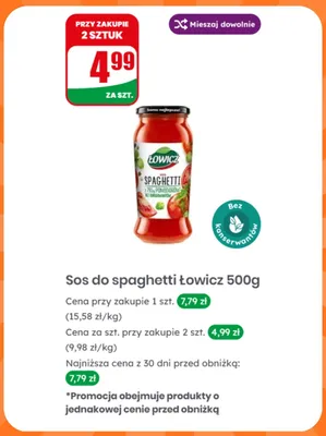 Sos do spaghetti Łowicz promocja w Dino