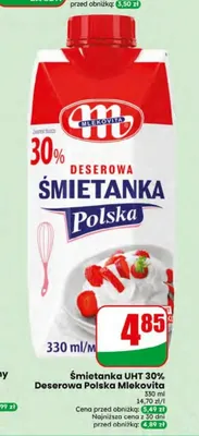 Śmietanka UHT 30% Deserowa Polska Mlekovita promocja w Dino