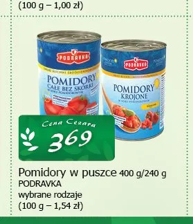 Pomidory w puszce Podravka promocja w CEZAR Delikatesy