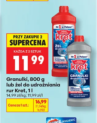 Żel do udrożniania rur Kret promocja w Biedronka