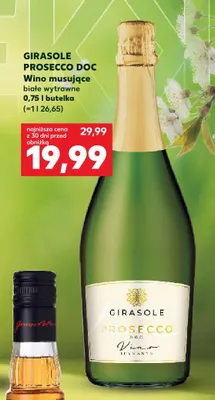 Wino musujące Girasole Prosecco DOC białe wytrawne promocja w Kaufland
