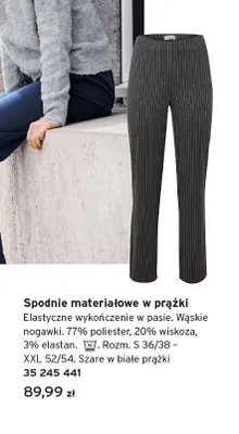 Spodnie materiałowe w prążki promocja w Tchibo