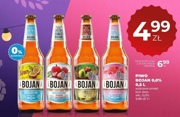 Piwo bezalkoholowe Bojan Kwaśne Jabłko promocja w Duży Ben