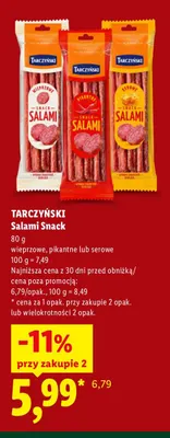 Salami Snack pikantne Tarczyński promocja w Lidl