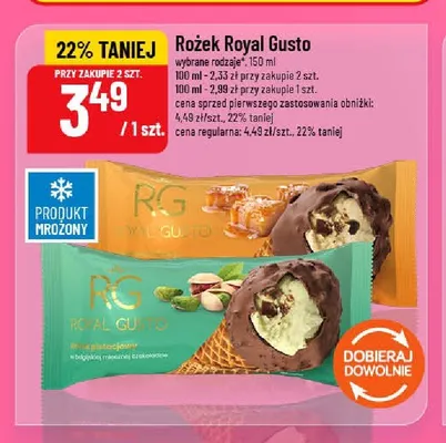 Lody rożek Royal Gusto pistacjowy promocja w POLOmarket