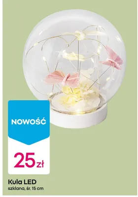 Kula LED szklana, śr. 15 cm promocja w Pepco