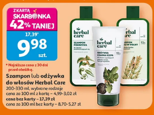 Szampon lub odżywka do włosów Herbal Care promocja w Auchan