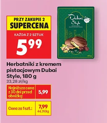 Herbatniki z kremem pistacjowym promocja w Biedronka