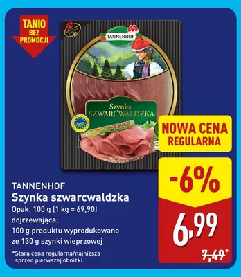 Szynka szwarcwaldzka Tannenhof promocja w Aldi