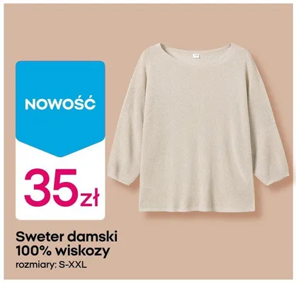 Sweter damski 100% wiskozy promocja w Pepco