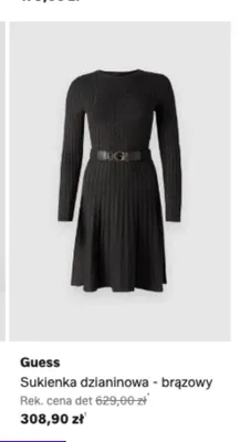 Sukienka dzianinowa Guess brązowy promocja w Lounge by Zalando