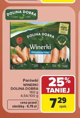 Parówki Winerki Dolina Dobra promocja w Carrefour