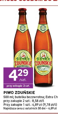 Piwo Zduńskie Mocne promocja w Stokrotka