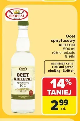 Ocet spirytusowy Kielecki promocja w Carrefour Market