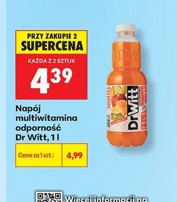 Napój multiwitamina odporność Dr Witt promocja w Biedronka