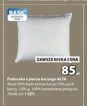 Poduszka z pierza kaczego Alta 70x80 cm promocja w Jysk