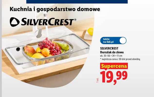 Durszlak do zlewu Silvercrest promocja w Lidl