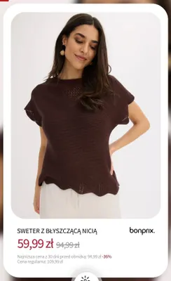 Sweter z błyszczącą nicią Bonprix promocja w bonprix