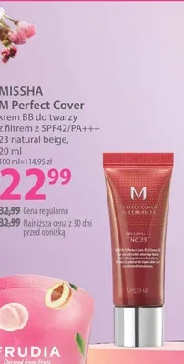 Krem BB do twarzy MISSHA M Perfect Cover 23 natural beige promocja w Hebe