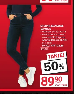 Spodnie jeansowe damskie promocja w Selgros