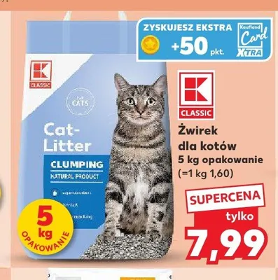 Żwirek dla kotów K-Classic Clumping promocja w Kaufland