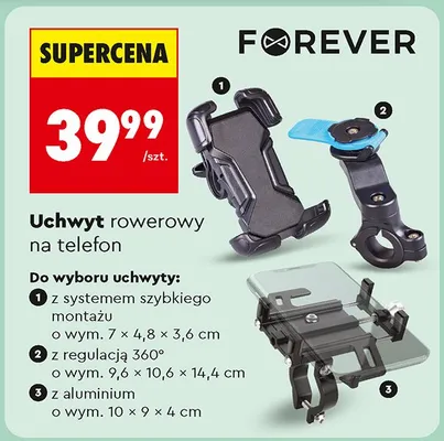 Uchwyt rowerowy na telefon z systemem szybkiego montażu promocja w Biedronka